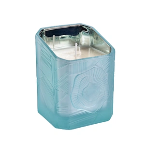 Sunny custom blue square luxury glass holder for candle making 8oz 10oz 11oz