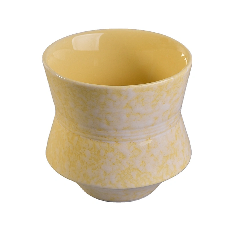 Suppliers gold luxury ceramic jars container for candles making