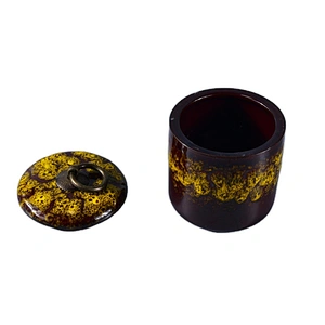 Wholesales brown custom ceramic candle vessel with lid home decoration