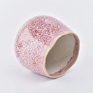 Geo cut empty Ceramic Candle jar for Home Decoration