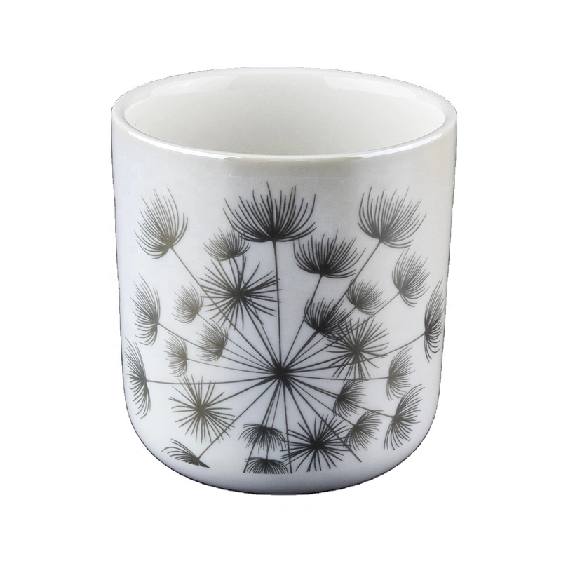 Wholesales white luxury custom candle ceramic jars holder 10oz 20oz