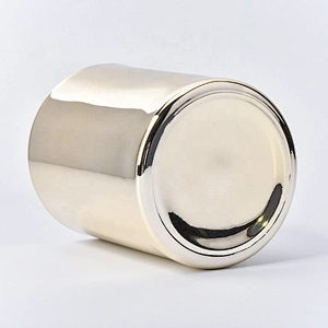 luxury metalized glass candle jar