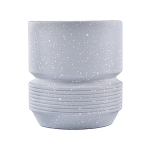 Wholesales Home decor customised frosted blue empty concrete candle holder jar