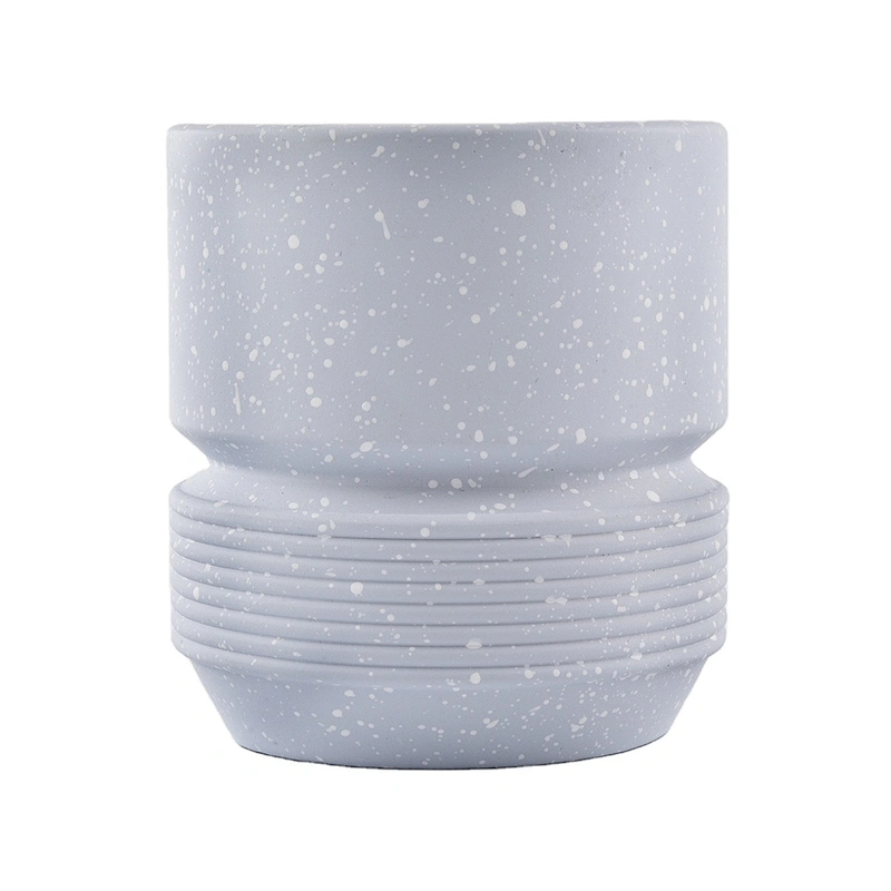 Wholesales Home decor customised frosted blue empty concrete candle holder jar