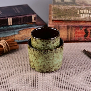 Wholesales colorful ceramic empty religious candle jars