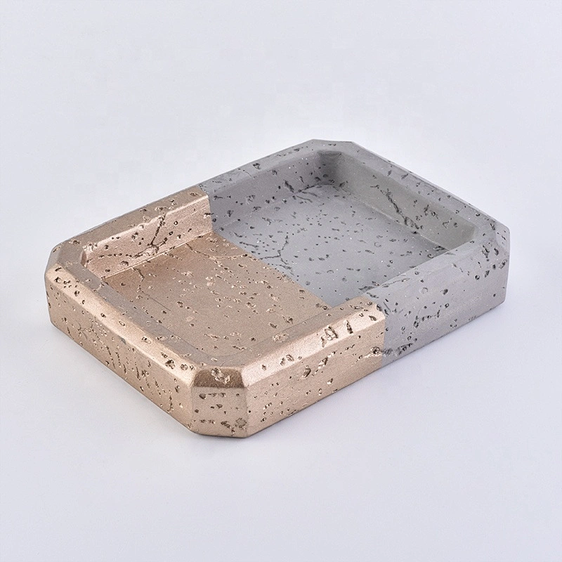 Sunny design 4pcs grey concrete Soap dish bathroom accessories sets