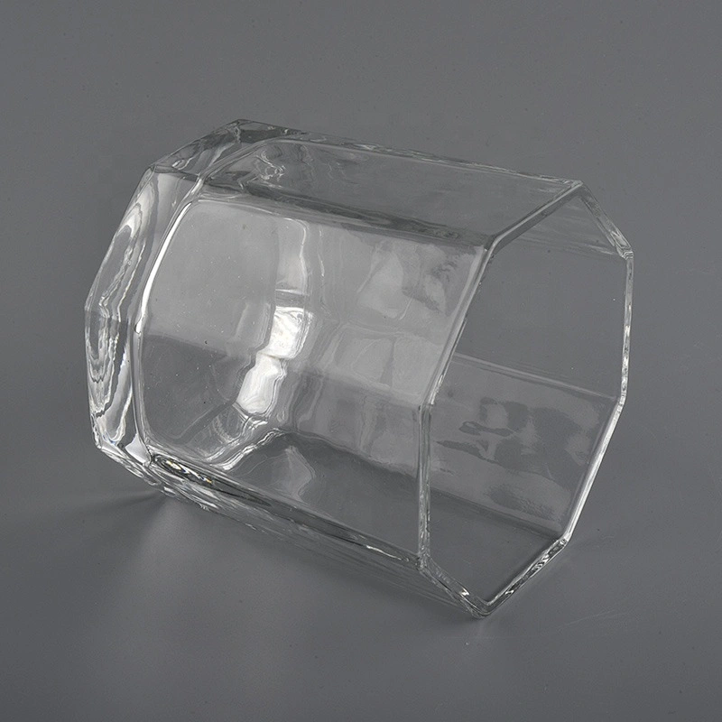 Sunny decorative clear hexagon soy wax candle glass jar 8oz 10oz