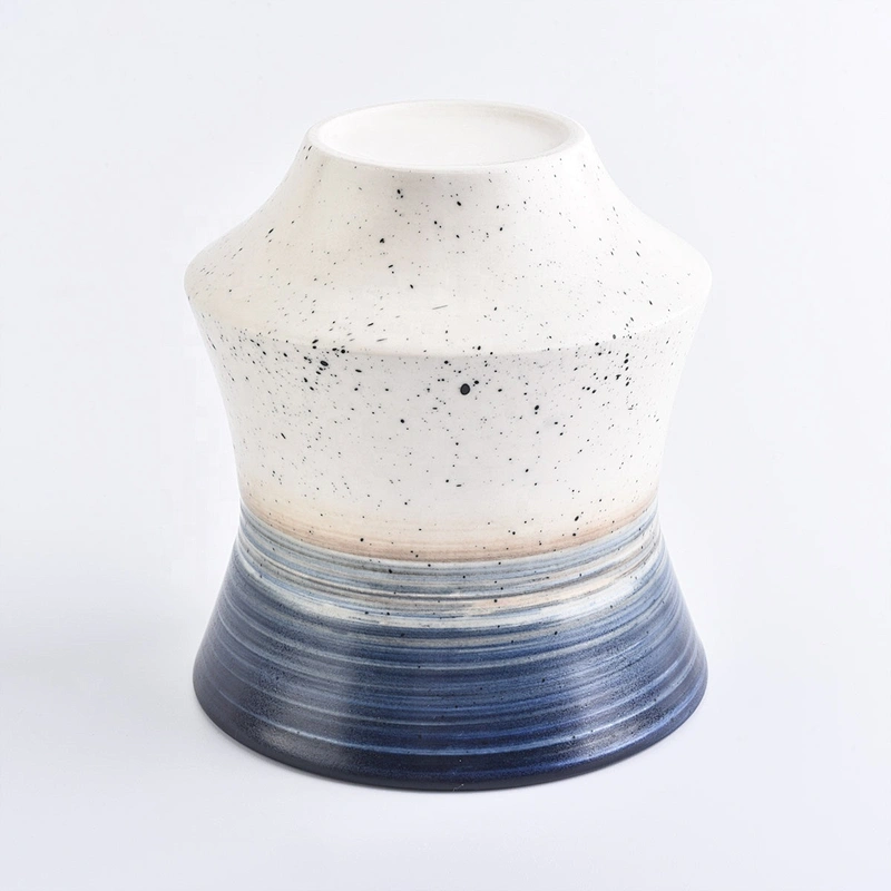 Wholesales custom glazed ceramic jar for candle home decoration