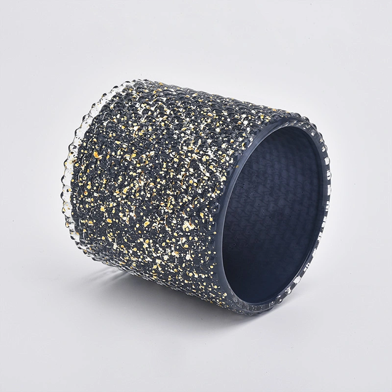 280ml Black Candle Holder With Gold Decoration