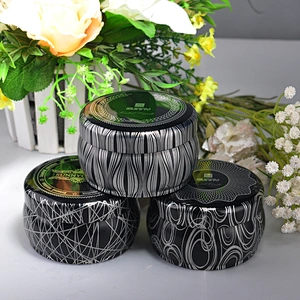 Antique home decor metal candle tins 10oz with metal lid