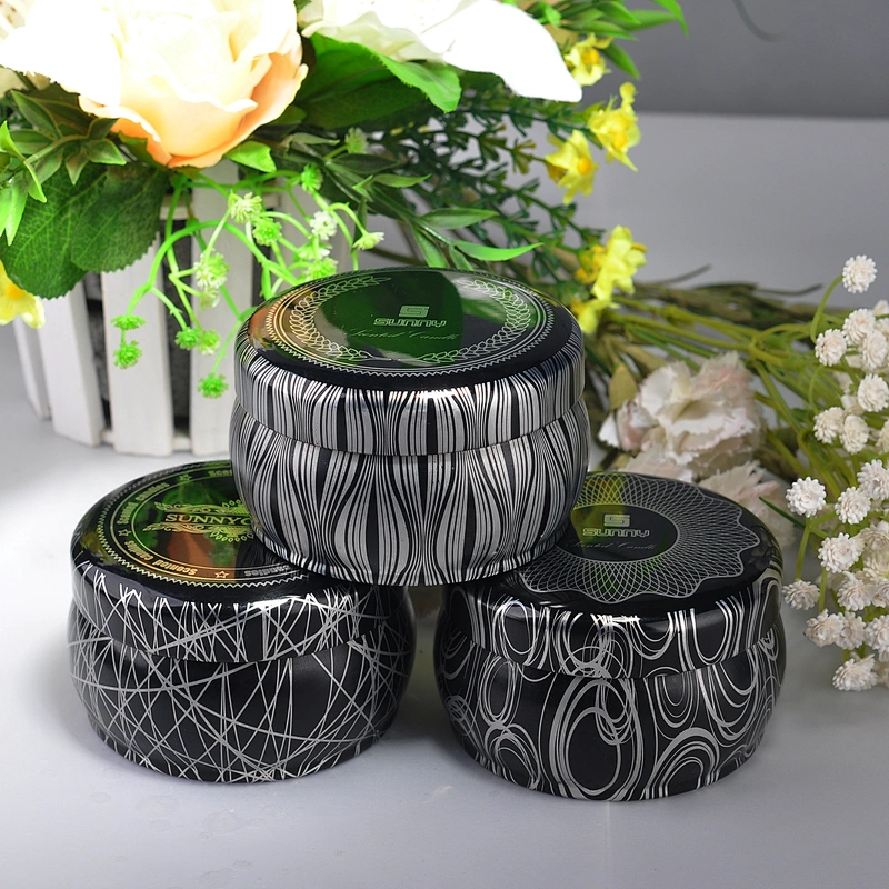 Antique home decor metal candle tins 10oz with metal lid