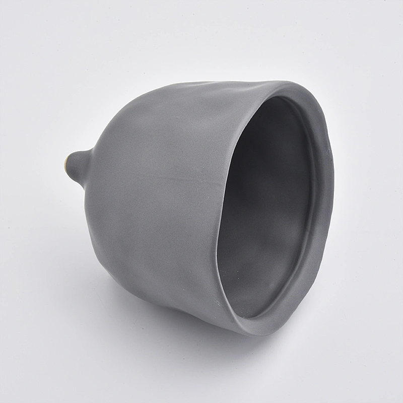 grey color luxury candle jar ceramic with legs