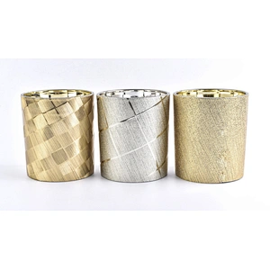 Sunny leather electroplated silver PU material candle holders jars