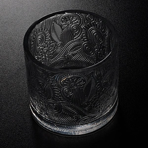 10oz 11oz 16oz luxury crystal empty glass candle jar and lid