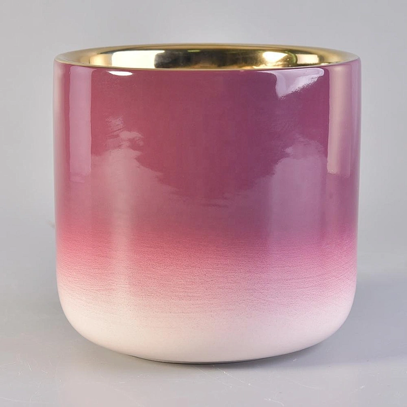 10oz 20oz Wholesales custom pink luxury candle ceramic jar