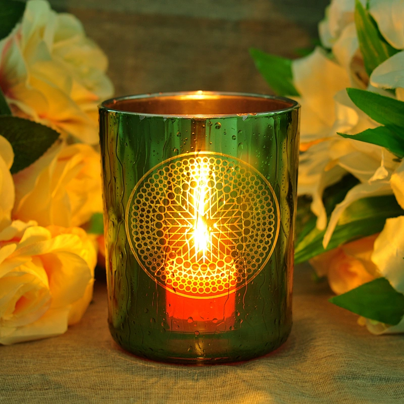 8oz 10oz 12oz  Luxurious customized tealight candle holder glass for home decor