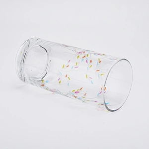 900ml embossed hand drawing glass vase home decorations candle holders
