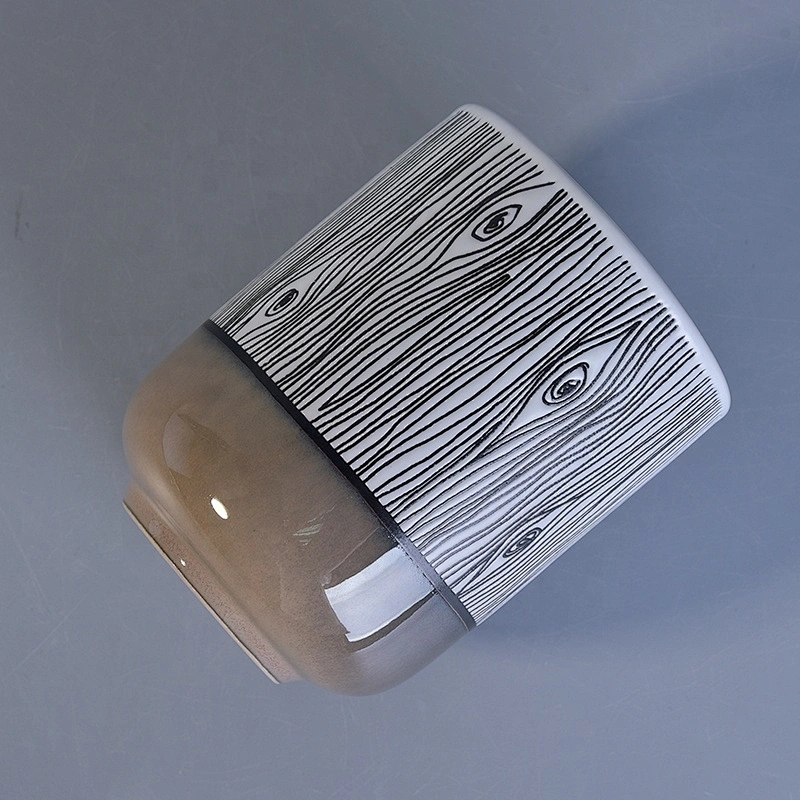 10oz 20oz Wholesales Sunny new design brown candle jar ceramic