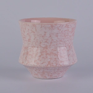 Suppliers pink custom luxury ceramic candle holder vessel home decoration