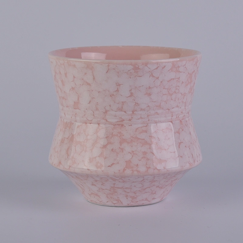 Suppliers pink custom luxury ceramic candle holder vessel home decoration