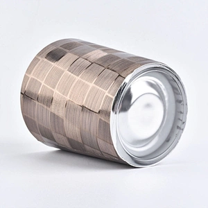 Wholesales brown luxury PU leather laser candle holders