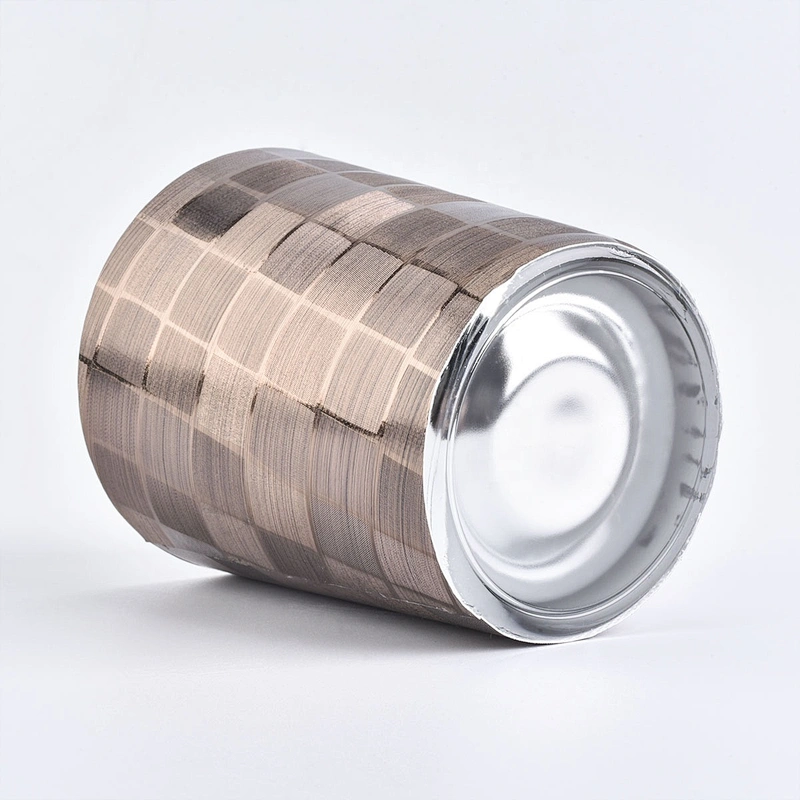 Wholesales brown luxury PU leather laser candle holders
