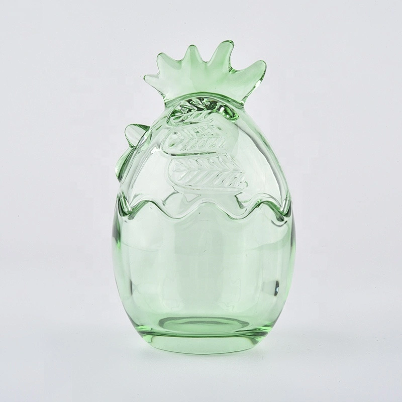 Wholesales egg-shape crystal glass candle jar with glass lid
