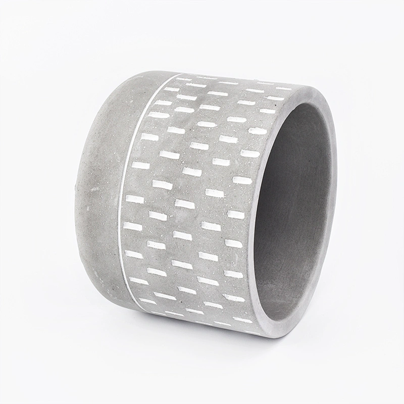 11oz engraving grey cement candle holders home decorations
