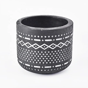 Low MOQ 250ml Matte Black Concrete Candle Jars