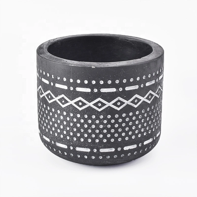 Low MOQ 250ml Matte Black Concrete Candle Jars