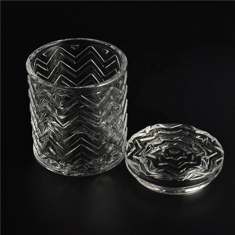 Sunny luxury crystal decorative glass candle jar with lids