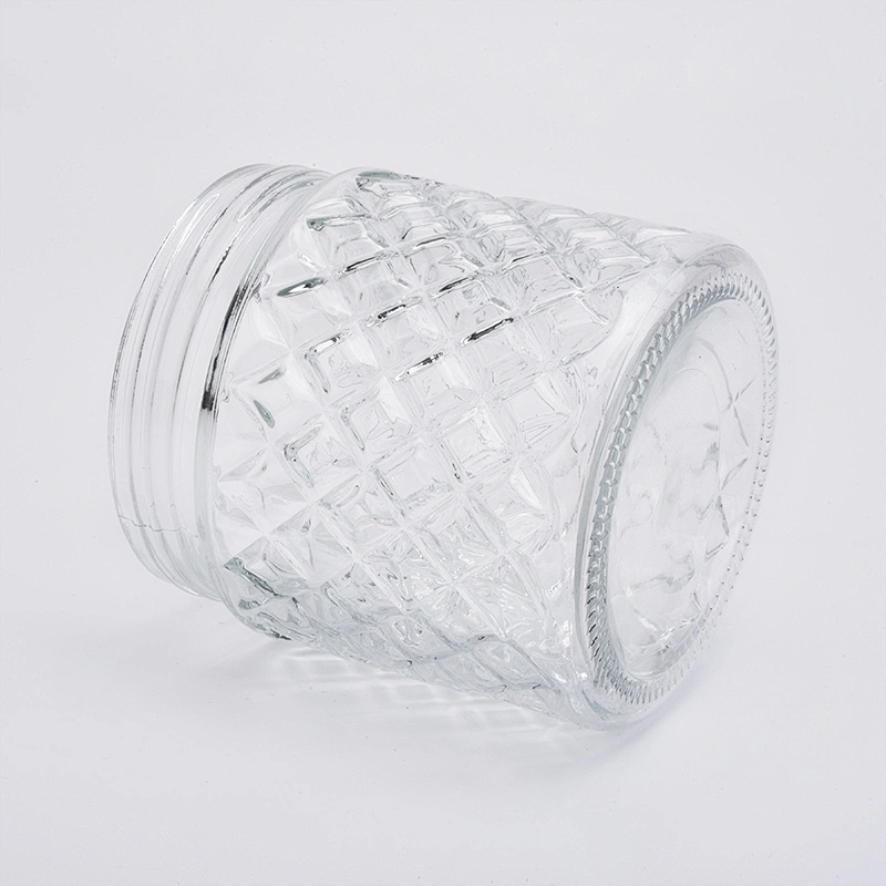 24oz wholesales machine made clear glass candle jars home decorations candle containers