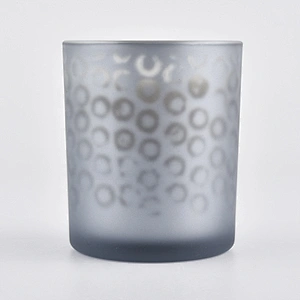 Sunny glassware Wholesales custom grey luxury glass candle jar holders