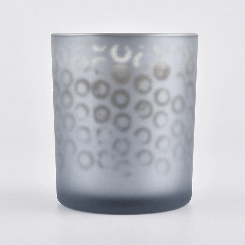 Sunny glassware Wholesales custom grey luxury glass candle jar holders