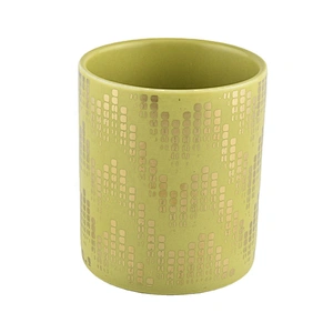 Manufacturer home decor custom gold ceramic candle holder jar