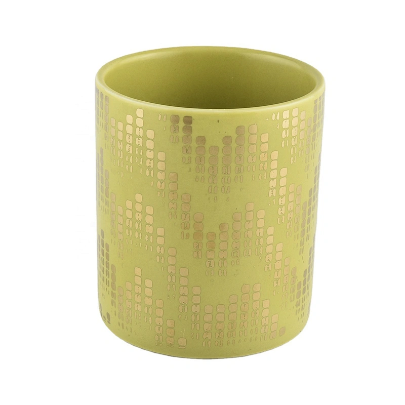 Manufacturer home decor custom gold ceramic candle holder jar