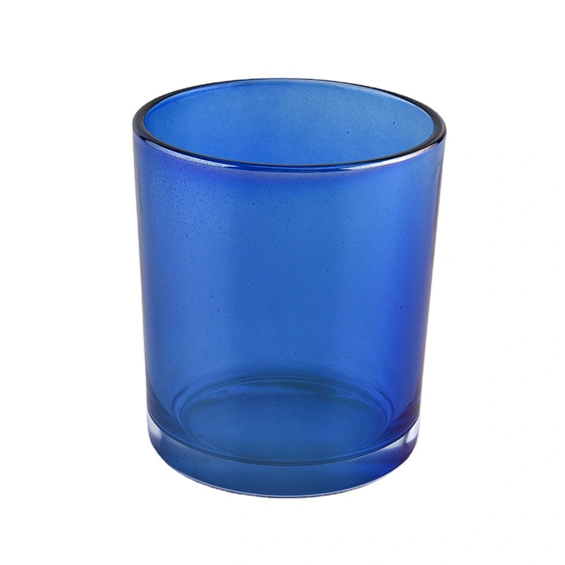 Suppliers tea light blue  luxury glass candle jar for candle making