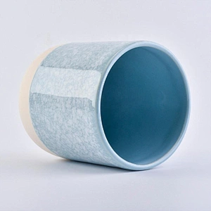 10oz 20oz Sunny empty tealight custom blue ceramic candle holders