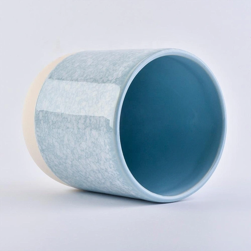 10oz 20oz Sunny empty tealight custom blue ceramic candle holders