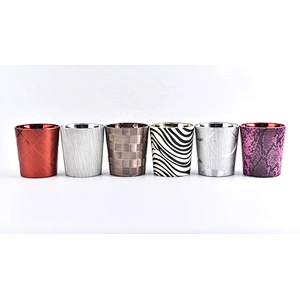 Suppliers  stripe luxury leather PU candle holders 8oz 10oz 11oz