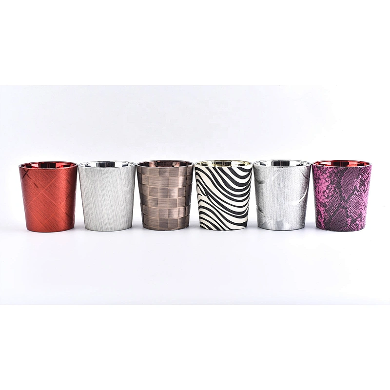 Suppliers  stripe luxury leather PU candle holders 8oz 10oz 11oz