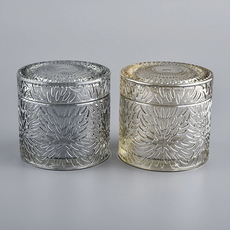 Wholesale Decorative glass candle jar with lid for candle making