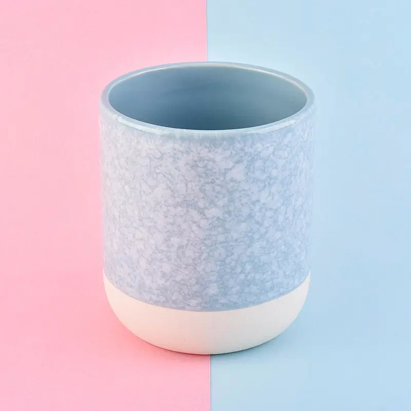 spring luxury blue ceramic candle holder
