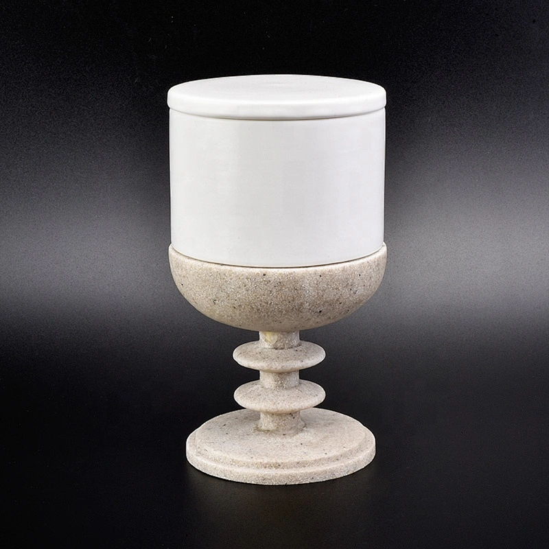 Matte White Ceramic Candle Jars With Lids