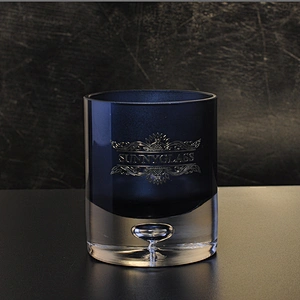 10oz Christmas crystal black tealight glass candle holders