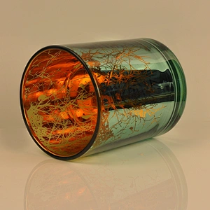 Suppliers cylinder glass candle holders logo custom with metal lid