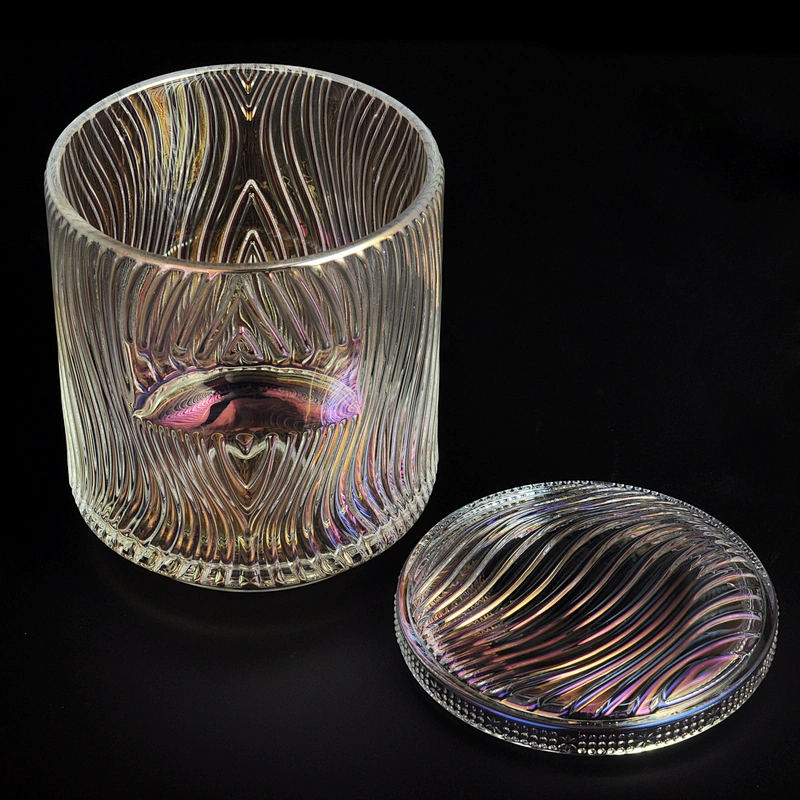 8oz 10oz 14oz Sunny crystal glass jar candles with glass lid