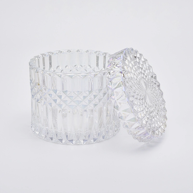 480ml Luxury Christmas Ion Plating  Glass Candle Jar With Lids