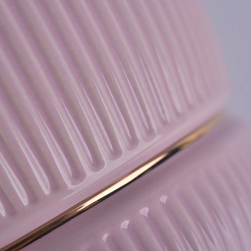 Wholesales decorative empty pink ceramic candle holder
