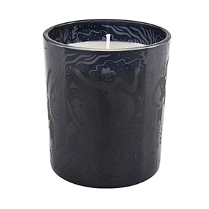 Wholesales luxury black matte cylinder glass candle jar holder